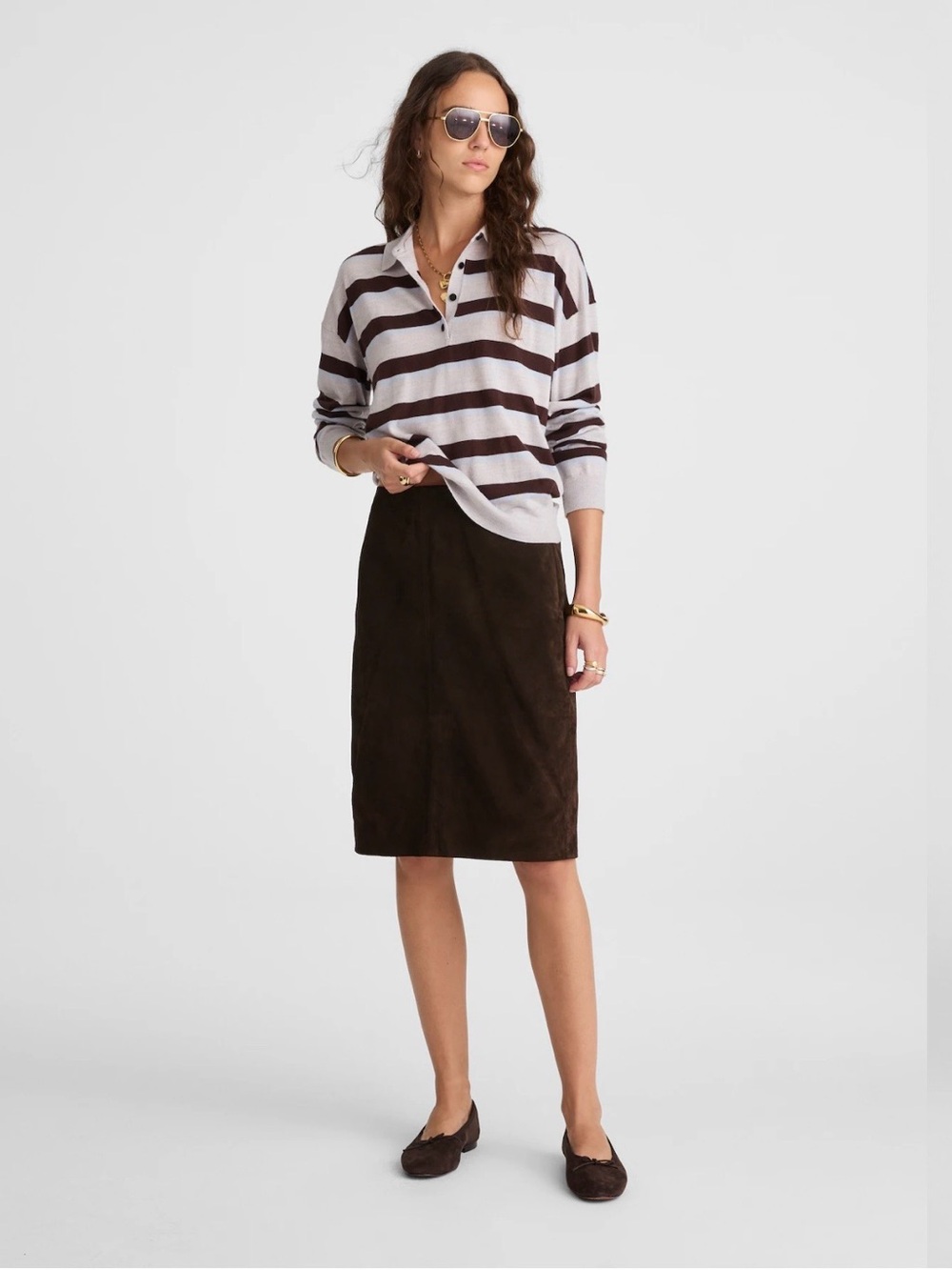 NEW Madewell Suede Column Skirt in Dark Carob Size 8 NW737 $358